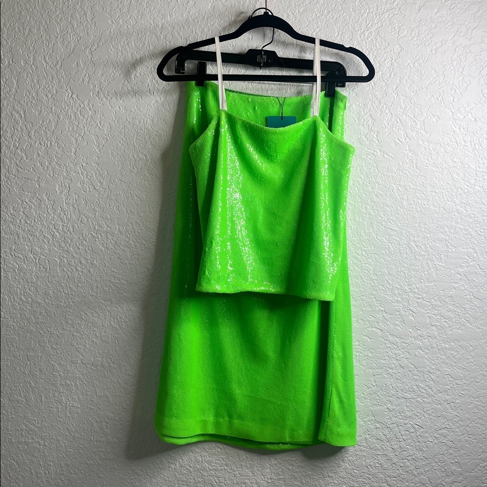NWT SAINTART Sloane Sequin SET Top and Skirt Sz XS